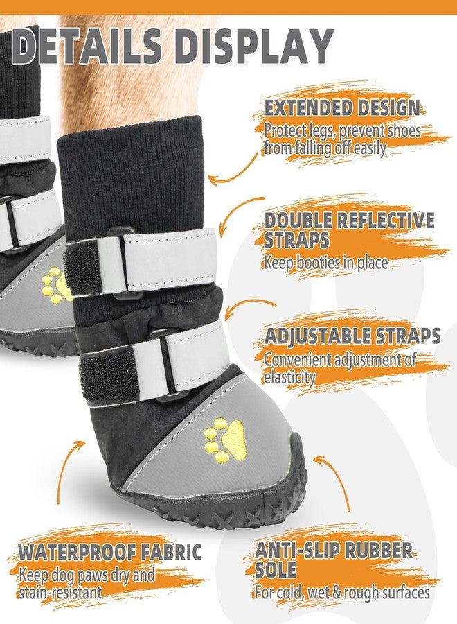 كولتيل أحذية كولتايل للكلاب الكبيرة، أحذية مقاومة للماء ومضادة للانزلاق، تحمي أقدام الكلاب من الانزلاق على الأرضيات الخشبية، مناسبة للمشي في الهواء الطلق على الأرصفة الساخنة والثلج، تمنع لعق القدمين والانزلاق، متوفرة باللون الأسود، مقاس 7 للكلاب الكبيرة جدًا (L/XL). - Image 3