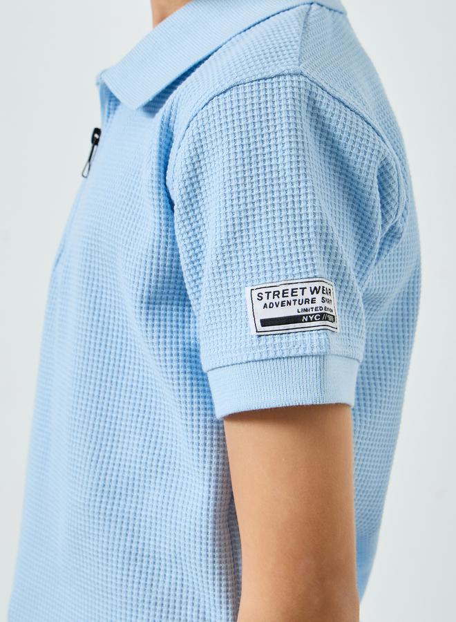 ستايلي طقم أزرق قطني من بولو وشورت للأولاد - Image 4