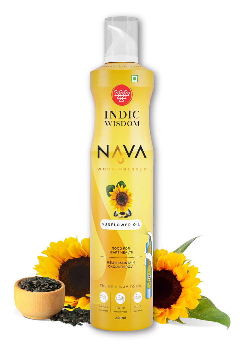 IndicWisdom's Nava Oil Spray Wood Pressed Sunflower Oil (No Aerosol/CFCs/Preservatives)(Cold Pressed - Oil Spray) - Image 1
