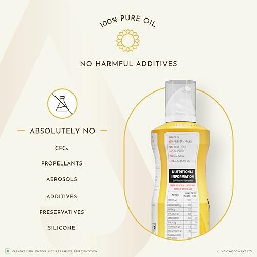 IndicWisdom's Nava Oil Spray Wood Pressed Sunflower Oil (No Aerosol/CFCs/Preservatives)(Cold Pressed - Oil Spray) - Image 3