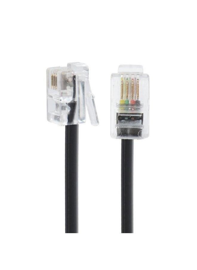 Generic 4P4C Crystal Head 4-core Copper Telephone Line Data Network Industrial Control Equipment RJ10 Handset Voice Landline-Color:Black-Line Length:10M  - Image 3