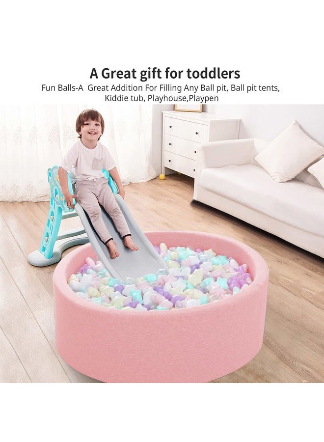 STARBOLO Star Ball Pit Balls - Pack of 100 Macaron Balls BPA&Phthalate Free Non-Toxic Crush Proof Ocean Ball Soft Plastic Balls for 1-5 Years Kids Birthday Pool Tent Party. - Image 5
