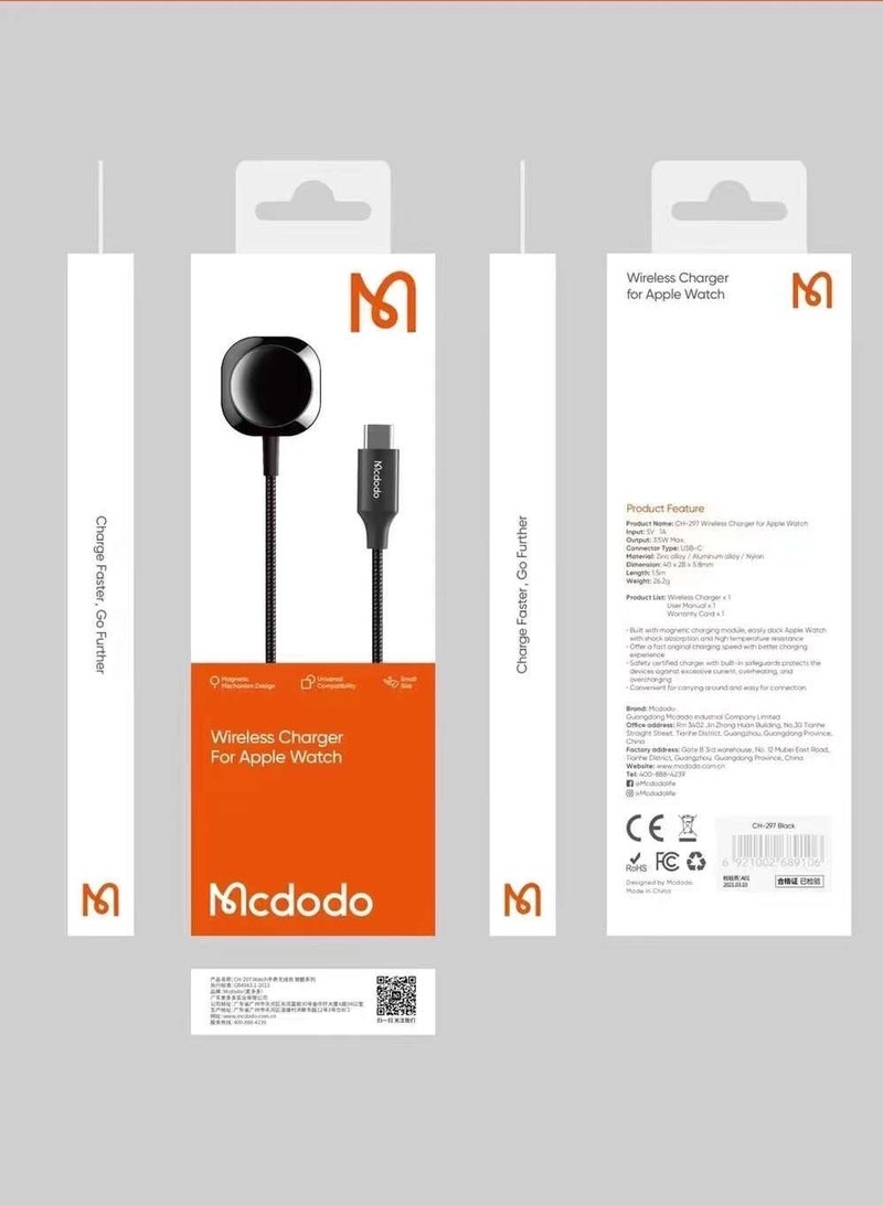 Mcdodo CH-2970 Wireless Charger For Apple Watch Black - Image 2