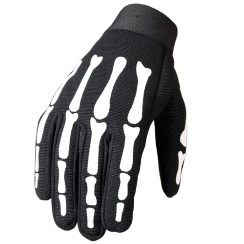 Hot Leathers Skeleton Mechanic Gloves (Black, Small) - Image 1