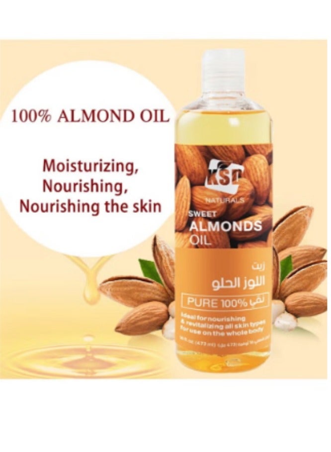 KSD Pure Moisturizing Almond Body Oil Clear 473ml +Miele scalp and hair tonic oil with rosemary and mint extract 59 ml 59 milliliter  - Image 5