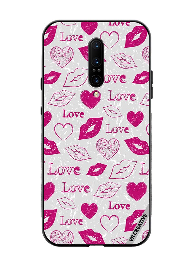 VR CREATIVE Protective Case Cover For OnePlus 7 Pro Love And Lips Tags Design Multicolour - Image 1