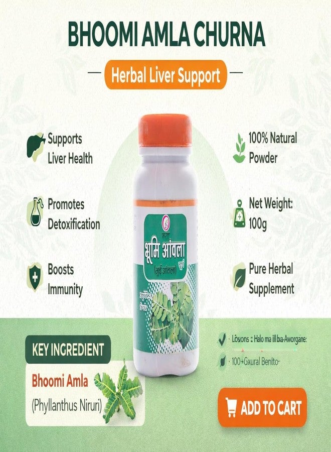 بهارات مسحوق بهومي أملا | مسحوق بهومي أملا | نقي وطبيعي | بهومي أملا | مسحوق أملا عضوي | لصحة الكبد وقوة الجهاز الهضمي | غني بالعناصر الغذائية الأساسية (عبوة من قطعتين، ١٠٠ غرام) | بهارات أيورفيدا أوشدالايا - Image 4