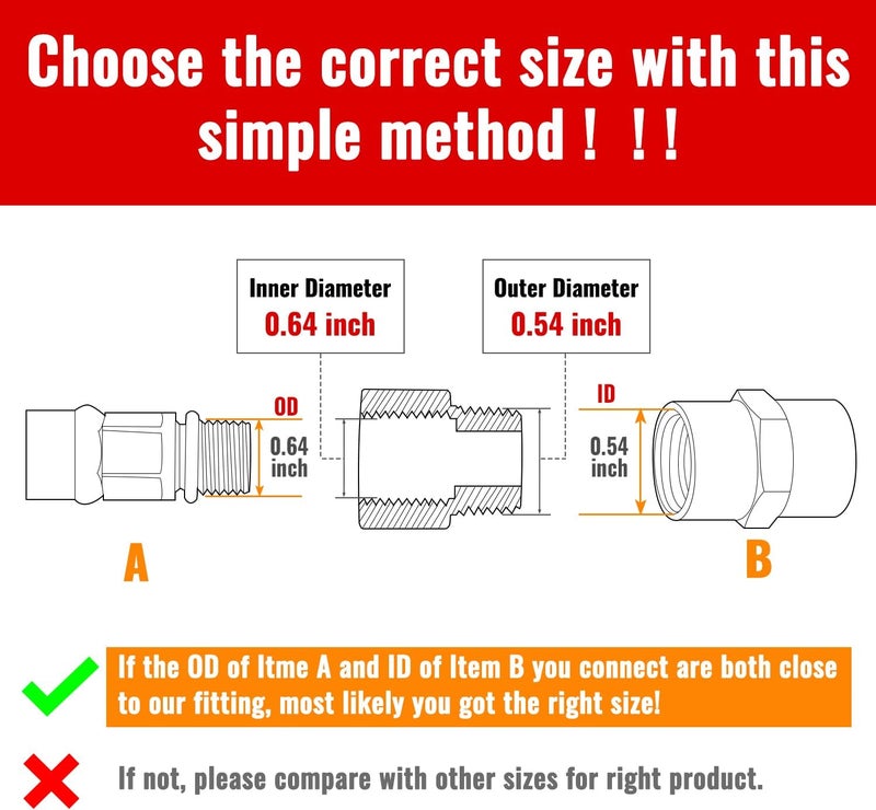 SUNGATOR طقم 4 - محول 3/8 بوصة أنثوي إلى 1/4 ذكر، ملحقات أنابيب نحاسية NPT، محولات 1/4" ذكر إلى 3/8" أنثوي NPT، موصلات تمديد أنابيب نحاسية - Image 4