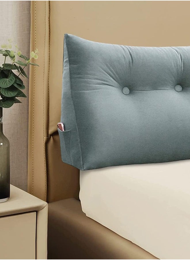 Garlo Large Bolster Triangular Headboard Backrest Positioning Support Reading Wedge Pillow, Headboard for Day Bed Bunk Bed Removable Cover (100 * 20 * 50cm)  - Image 1