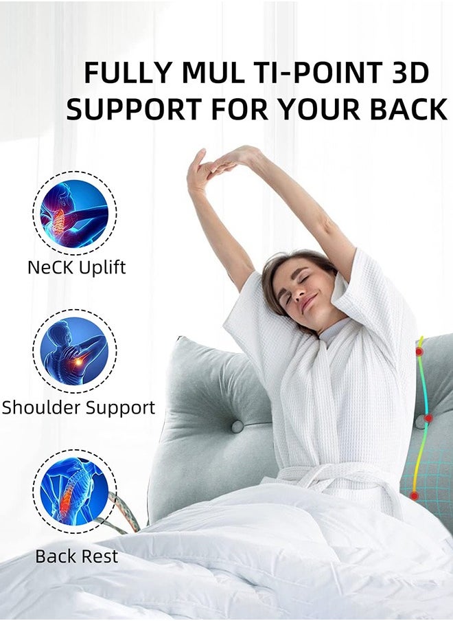 Garlo Large Bolster Triangular Headboard Backrest Positioning Support Reading Wedge Pillow, Headboard for Day Bed Bunk Bed Removable Cover (100 * 20 * 50cm)  - Image 4