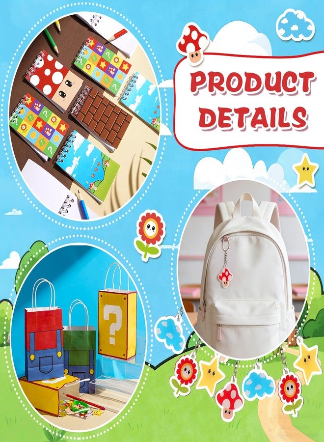 Vanblue 97 Pcs Super Brother Party favors Set Gift Brother Birthday Decorations Super Video Game Brother Classroom School Reward Notepads Fake Mustaches Goodie Bag Stuffers - Image 4