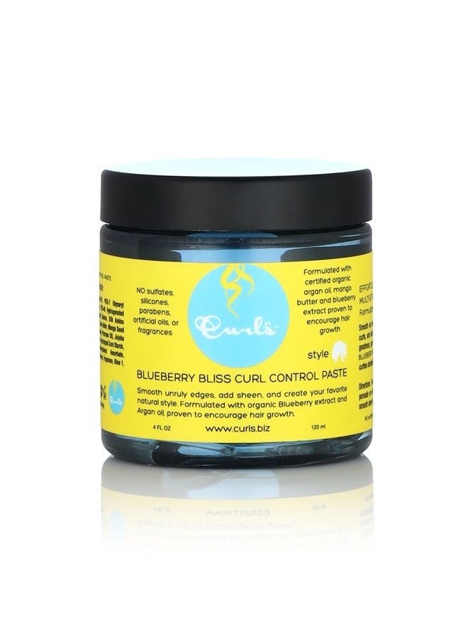 Curls Blueberry Bliss Control Paste - Slicks Down Edges - For Wavy, Curly, and Coily Hair Types - Encourage Hair Growth - 4 Fl Oz  - Image 1