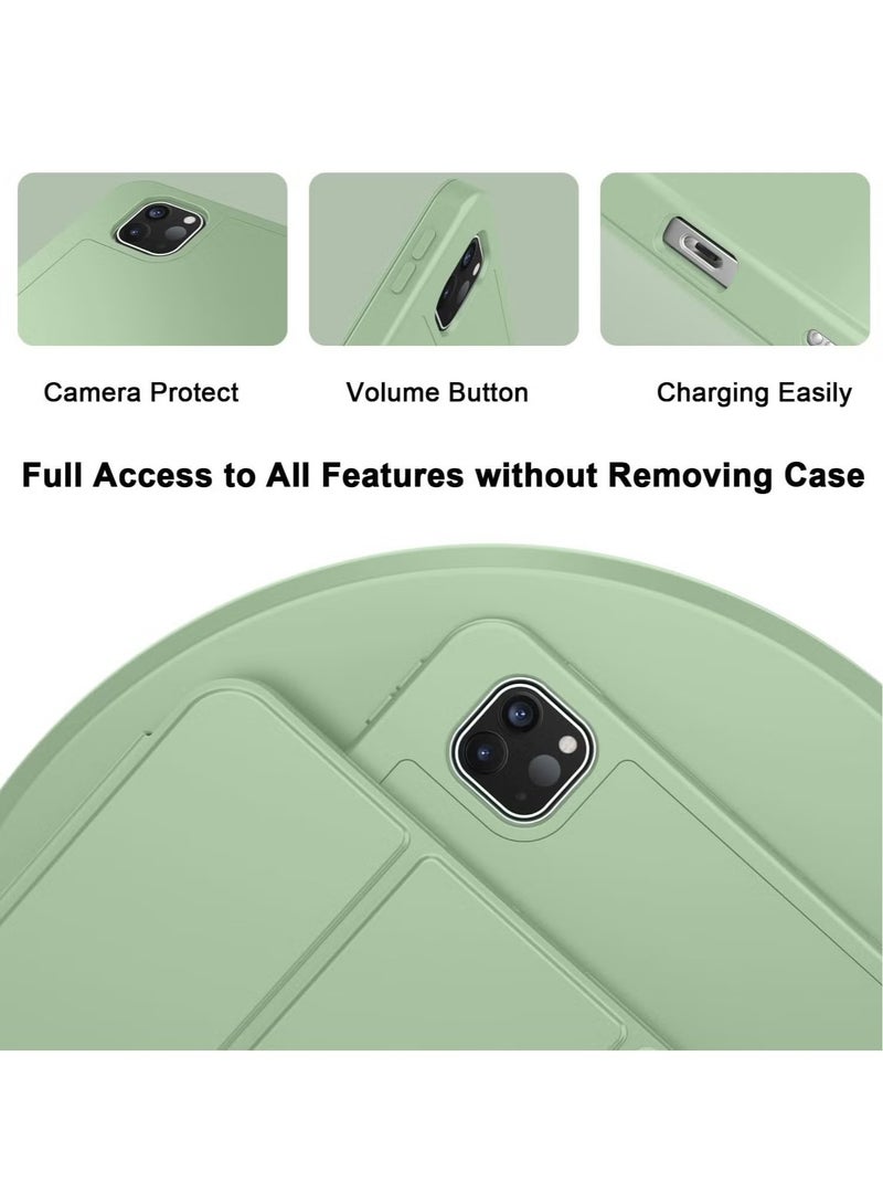 2024 iPad Pro 11" Case (M4, 5th Gen) - Smart Case with Pencil Holder, Touch ID Support, Auto Wake/Sleep Function (New Matcha Green) - Image 3