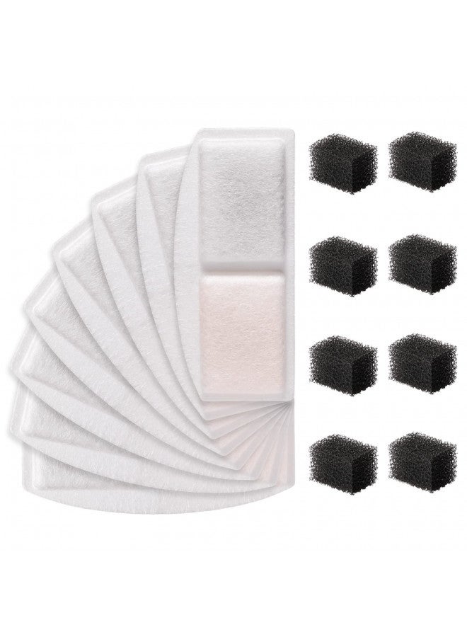 Veken 8 Pack Replacement Filters & 8 Pack Replacement Pre-Filter Sponges for 100oz/3L Automatic Pet Fountain Cat Water Fountain Dog Water Fountain - Image 1