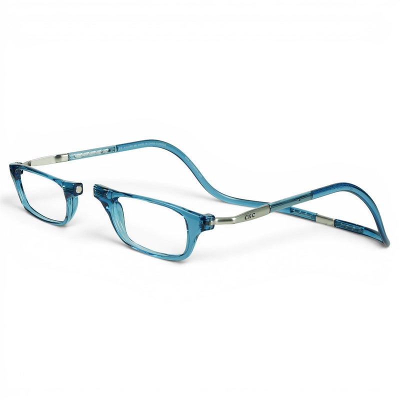 Clic Magnetic Reading Glasses Adjustable Neck Hanging Readers Secure Fit with Rigid Headband Original Expandable MXL Jean Blue 300 - Image 2