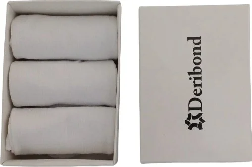 Deribond 3 Piece Ankle Socks Women Cotton White