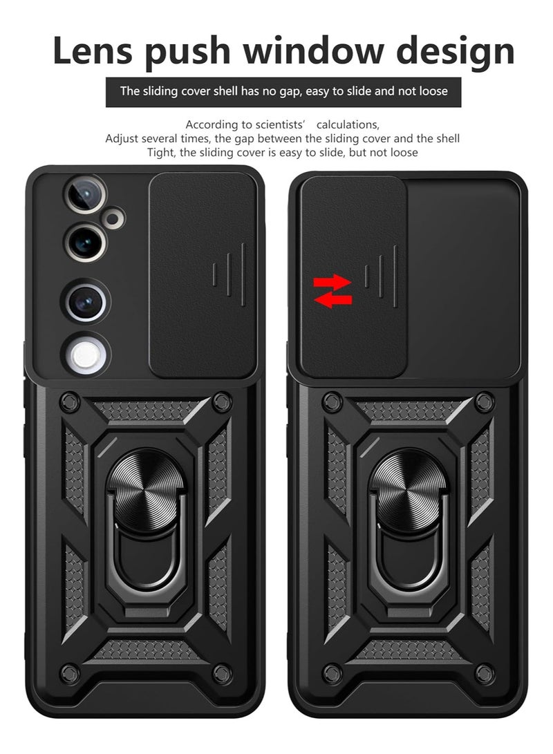 Shield Full Protection Case With Metal Ring &Slide Camera Cover For vivo v40 cover  - Image 2