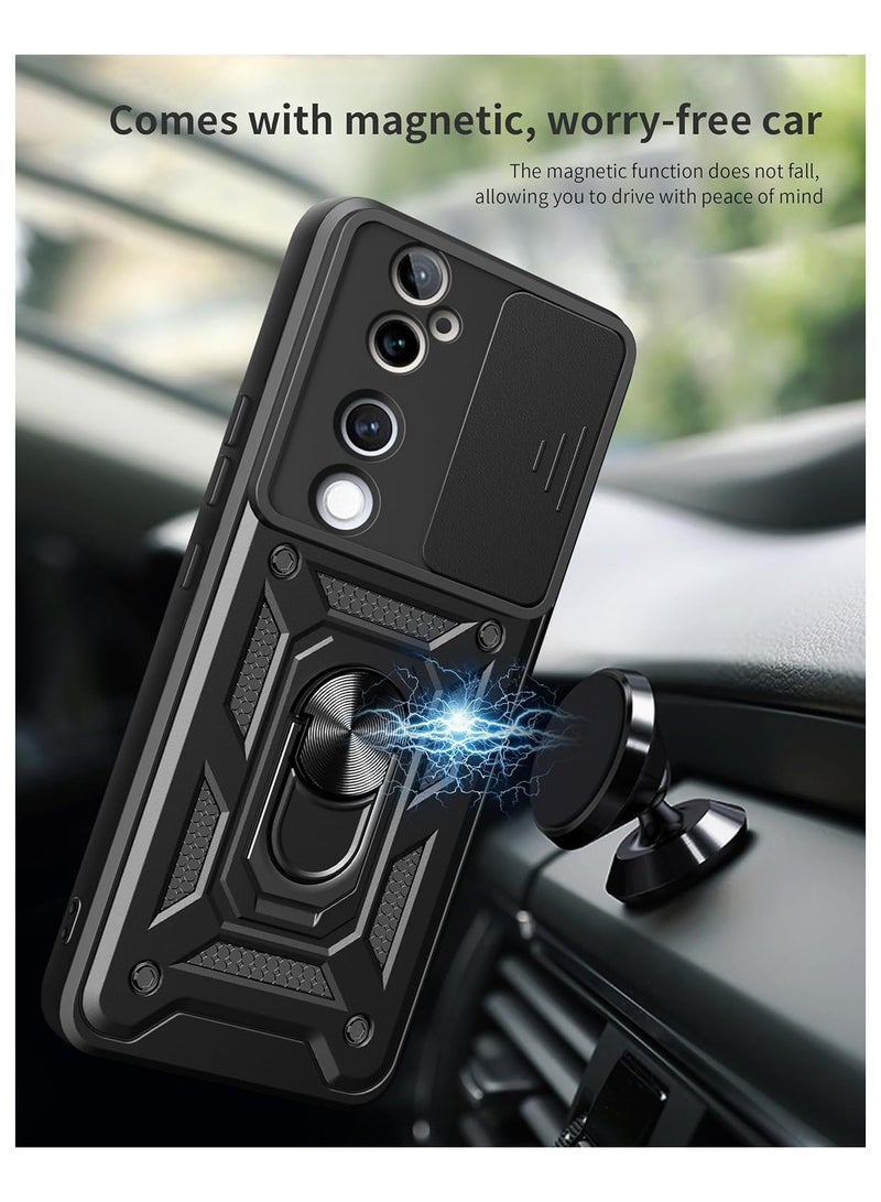 Shield Full Protection Case With Metal Ring &Slide Camera Cover For vivo v40 cover  - Image 3