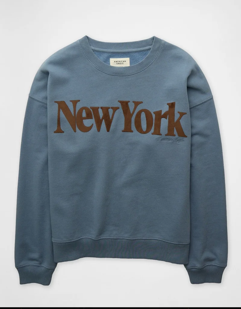 American Eagle  AE Velvet Graphic Crewneck Sweatshirt for Women | Best Price UAE
