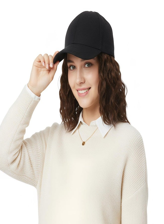 BXT Short Wig Attached Black Baseball Cap Hat With Wavy Curly Hair Extension Photo Shoot Wig Hat for Women Men - Image 2