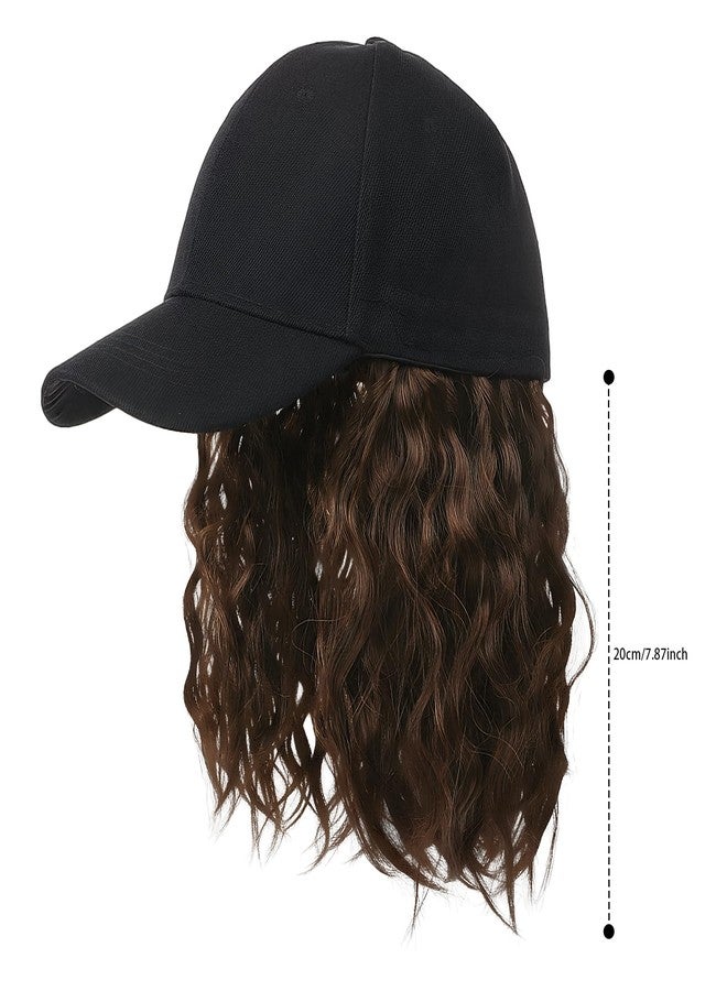 BXT Short Wig Attached Black Baseball Cap Hat With Wavy Curly Hair Extension Photo Shoot Wig Hat for Women Men - Image 4