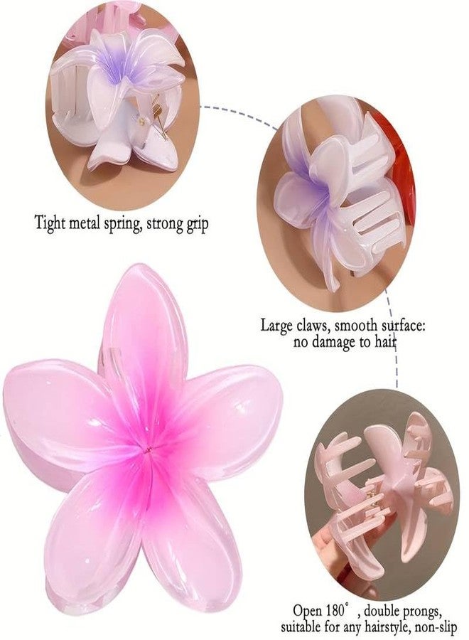 Cerrito 12 Pcs Flower Hair Claw Clips - Hawaiian Plumeria, NonSlip Clutchers for Hair, Strong Hold Hair Accessories For Thick or Thin Hair, Beach, Everyday Use (Small, Multicolor) - Image 3
