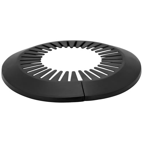 INDPROD Flange Pipe Cover Decoration, Suitable for 0.39" to 1.14" O.D. Pipe, Snap-on Plumbing Cover Plates, Escutcheon Plate Water Drain Line Cover for Bathroom, PVC Plastic, Black, 2 Pieces - Image 1