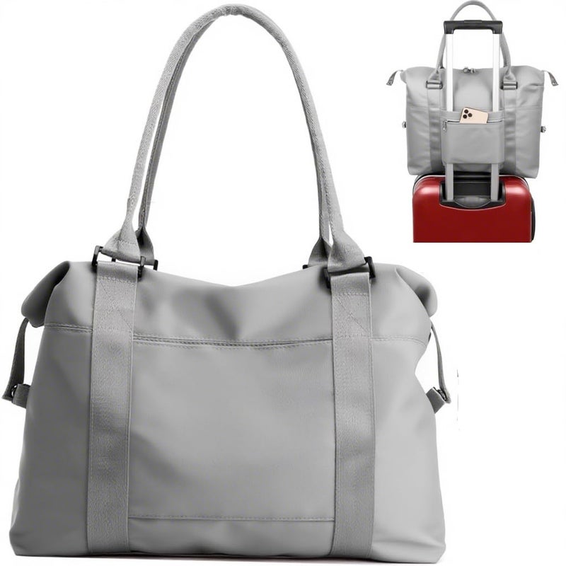 JSAHAH Women Tote Bag Travel Duffel Bag Carry On Luggage Bag Sports Gym Bag Grey - Image 2