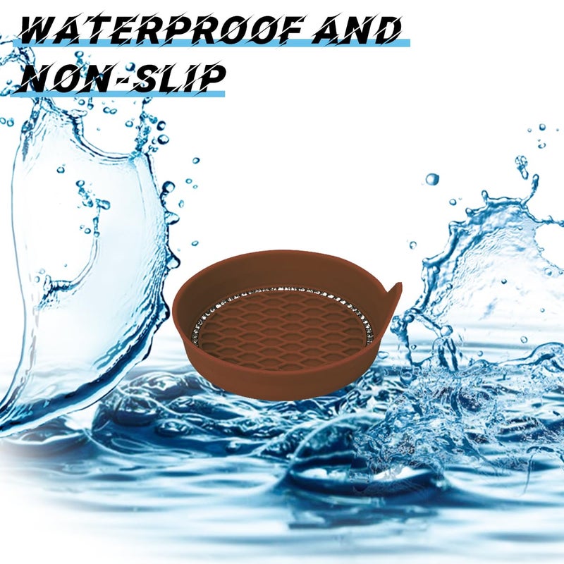 zipelo Bling Car Cup Coaster, 4 Pack Universal Vehicle Anti-Slip Cup Holder Insert Coasters, Crystal Rhinestone Silicone Shockproof Drink Mat, Car Interior Accessories (Coffee) - Image 4