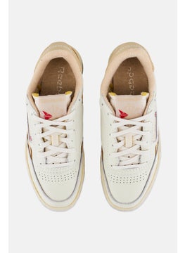 Reebok Men Club C Revenge Lace Up Tennis Shoes, Off White  - Image 4