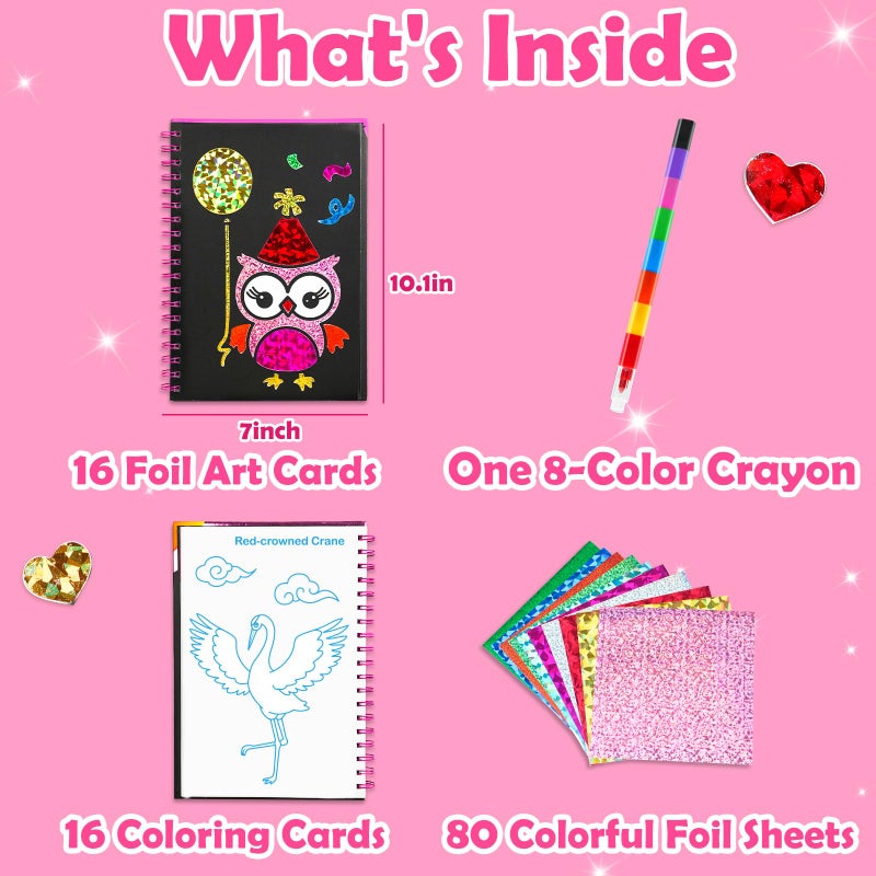 Funnyb&G Foil Art Craft Activity For Kids - Gift For Girls Boys Crafts For Kids Fun Art Supplies Diy Creative Travel Toys  Birthday Gift Party Favor Toys For Girls 4 5 6 7 8 9 Years Old(Birds) - Image 5