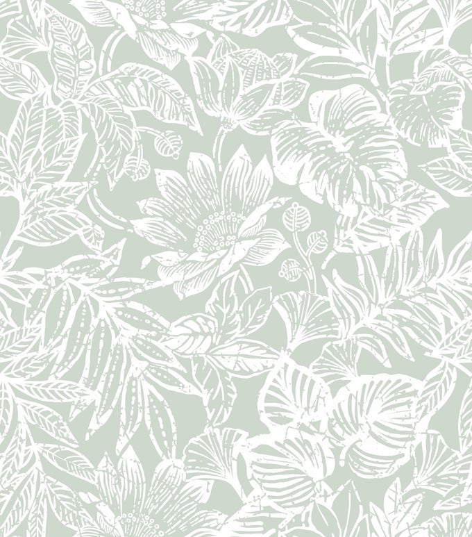 PEEL AND STICK WALLPAPER GREEN AND WHITE FLORAL REMOVABLE SELF ADHESIVE MODERN CONTACT PAPER TROPICAL LEAF WALL PAPER BATHROOM BEDROOM LAUNDRY ROOM PAPEL TAPIZ PARA PARED 173787