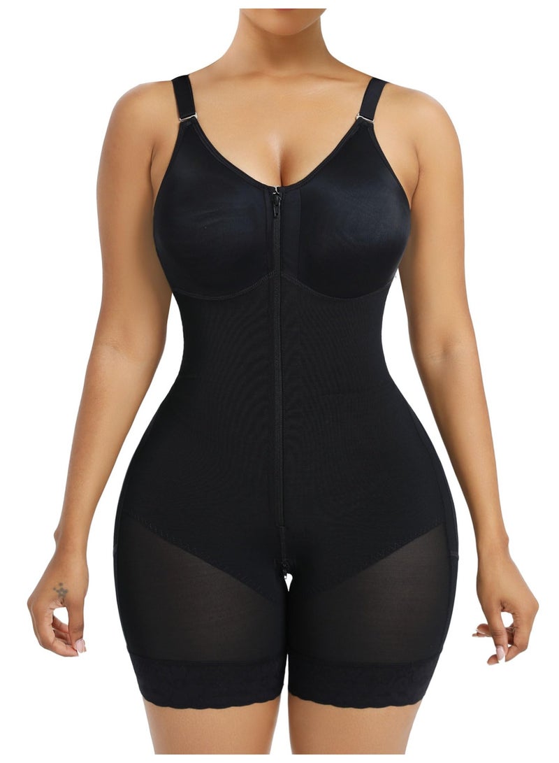 Nicor Women's Front Clasps Full Corset Tummy Control Butt Lifter Body Shaper with Zipper Crotch - Image 1
