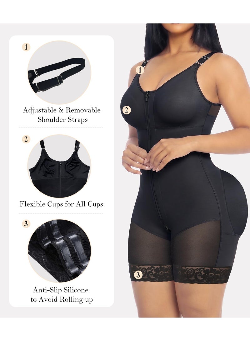 Nicor Women's Front Clasps Full Corset Tummy Control Butt Lifter Body Shaper with Zipper Crotch - Image 3