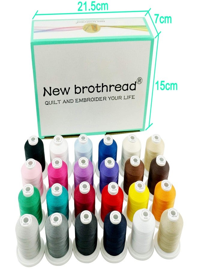 New brothread 24 Basic Colors Multi-Purpose 100% Mercerized Cotton Threads 30WT(50S/3) 600M(660Y) Each Spool for Quilting, Sewing and Embroidery - Image 2