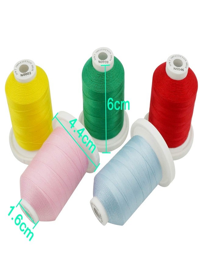 New brothread 24 Basic Colors Multi-Purpose 100% Mercerized Cotton Threads 30WT(50S/3) 600M(660Y) Each Spool for Quilting, Sewing and Embroidery - Image 3
