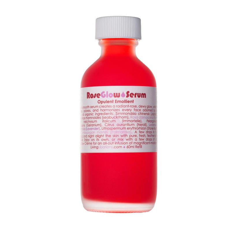Living Libations  Organic Rejuvenating Rose Glow Face Serum  Natural PlantBased Clean Beauty Refill 2 fl oz  60 ml