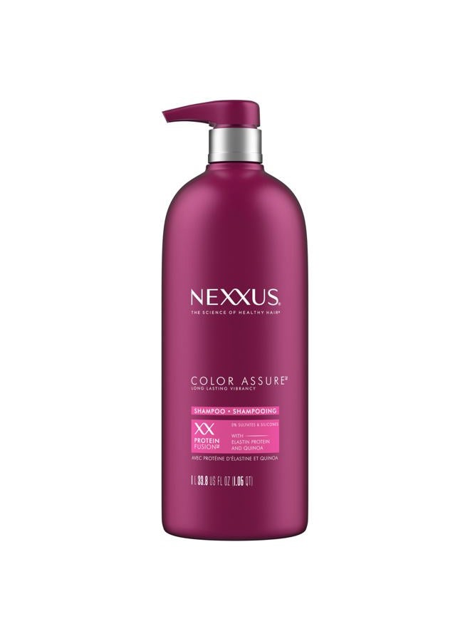 Nexxus Color Assure Sulfate-Free Shampoo with ProteinFusion For Color-Treated Hair for Enhanced Color Vibrancy, Silicone Free Shampoo with Pump 33.8 oz - Image 1