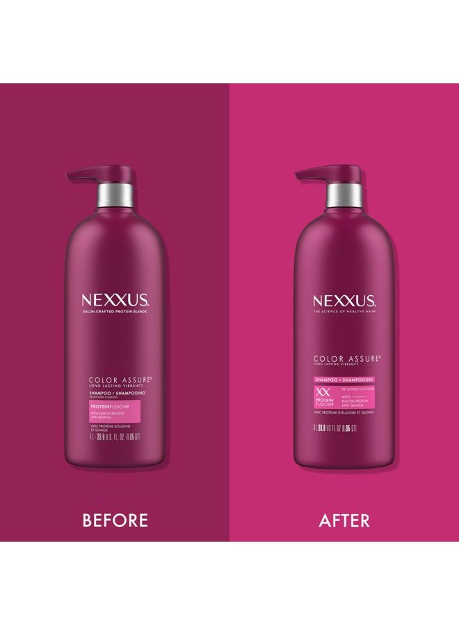Nexxus Color Assure Sulfate-Free Shampoo with ProteinFusion For Color-Treated Hair for Enhanced Color Vibrancy, Silicone Free Shampoo with Pump 33.8 oz - Image 3
