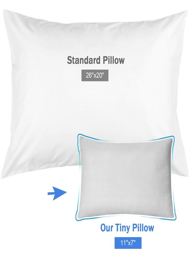 Zelimun 2 Pack Tiny Pillows (11"x7") - Dual-Sided Cooling & Cotton Fabric Small Travel Pillows, Portable Mini Cushions for Sleeping, Office Naps, Car, Pets & Travel Use - Image 2