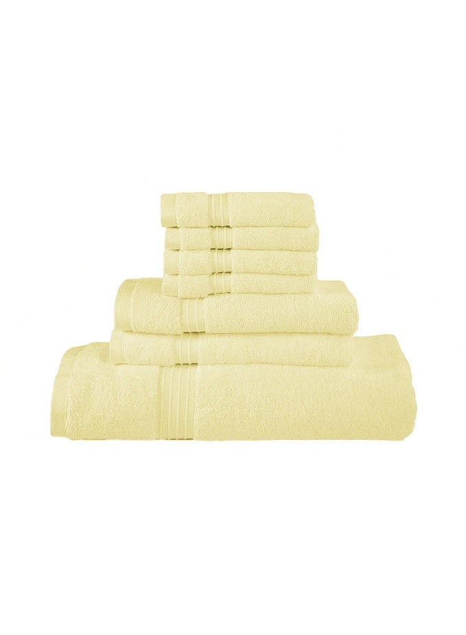 Home Smart Home Smart Premium Towel Set, 7-Towels | 100% Cotton Ultra Absorbent, Lightweight, Soft, Quick-Drying | The perfect set of hand, face and bath towels. Ideal towels for individual, hotel home and family. (Cream)  - Image 1