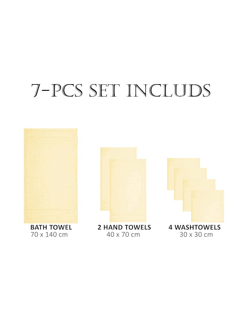 Home Smart Home Smart Premium Towel Set, 7-Towels | 100% Cotton Ultra Absorbent, Lightweight, Soft, Quick-Drying | The perfect set of hand, face and bath towels. Ideal towels for individual, hotel home and family. (Cream)  - Image 4