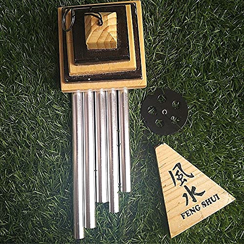 Ripe India® Feng Shui Vastu 5 Pipe Wind Chime for Balcony Window and Aluminum Wind Chime Positive Energy Silver Color 60 Cm - Image 2