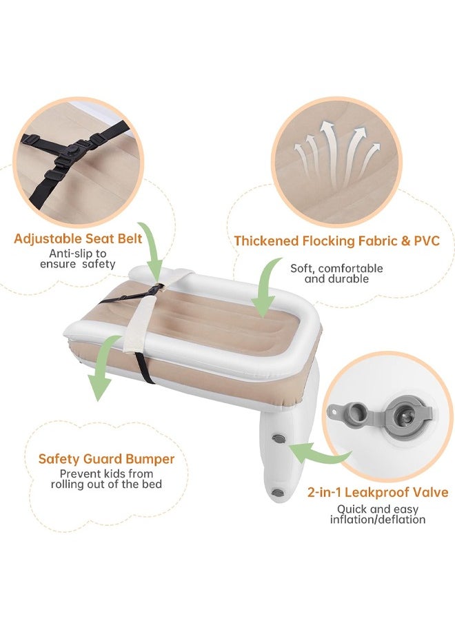 Aissiora Children's car inflatable bed,  Inflatable Bed for Kids, Infant Travel Bed With inflatable pump Inflate quickly,  Toddler Airplane Travel Essentials  - Image 3