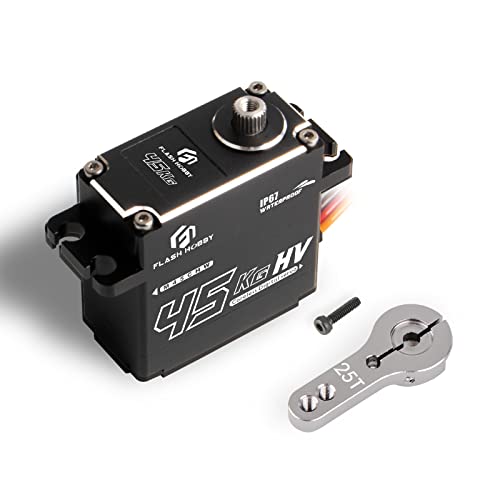 FLASH HOBBY 45KG Coreless Servo 84V High Torque Full Metal Gear Servo IP67 Waterproof Steering RC Servo with Control Angle 270 for 110 Scale RC Cars RC Crawler Trucks  Robot Parts 45KG - Image 1
