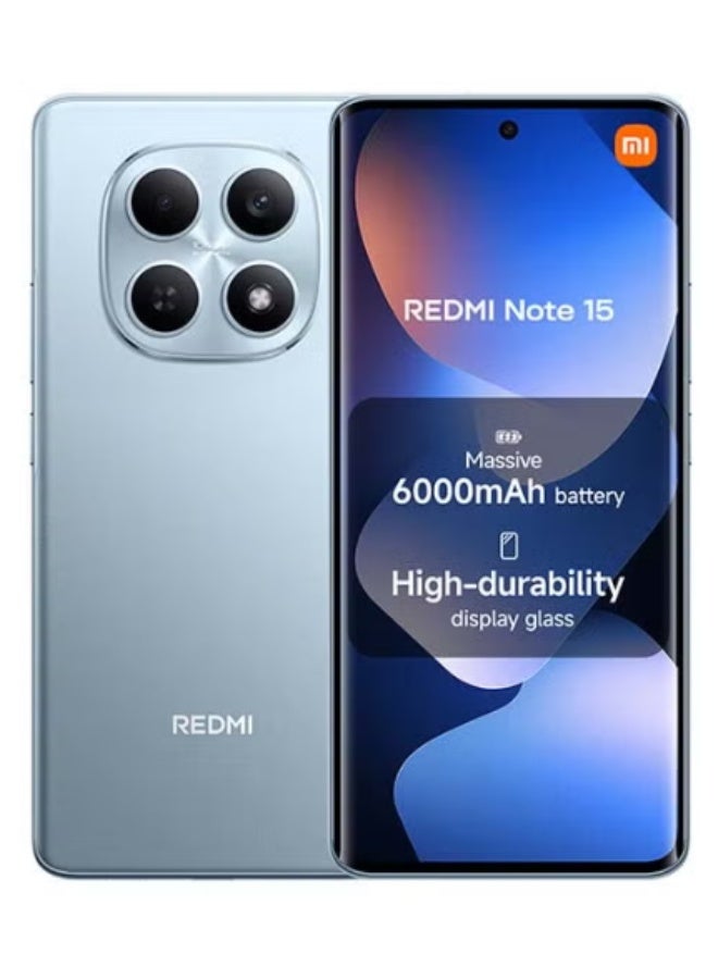 شاومي ريدمي نوت 15 5G ثنائي الشريحة جليدي أزرق 8 جيجابايت رام 256 جيجابايت 5G مع سماعات 6 بلاي (بطاقة حماية الشاشة الافتراضية داخل العلبة + حقيبة شاومي) - النسخة العالمية - Image 2
