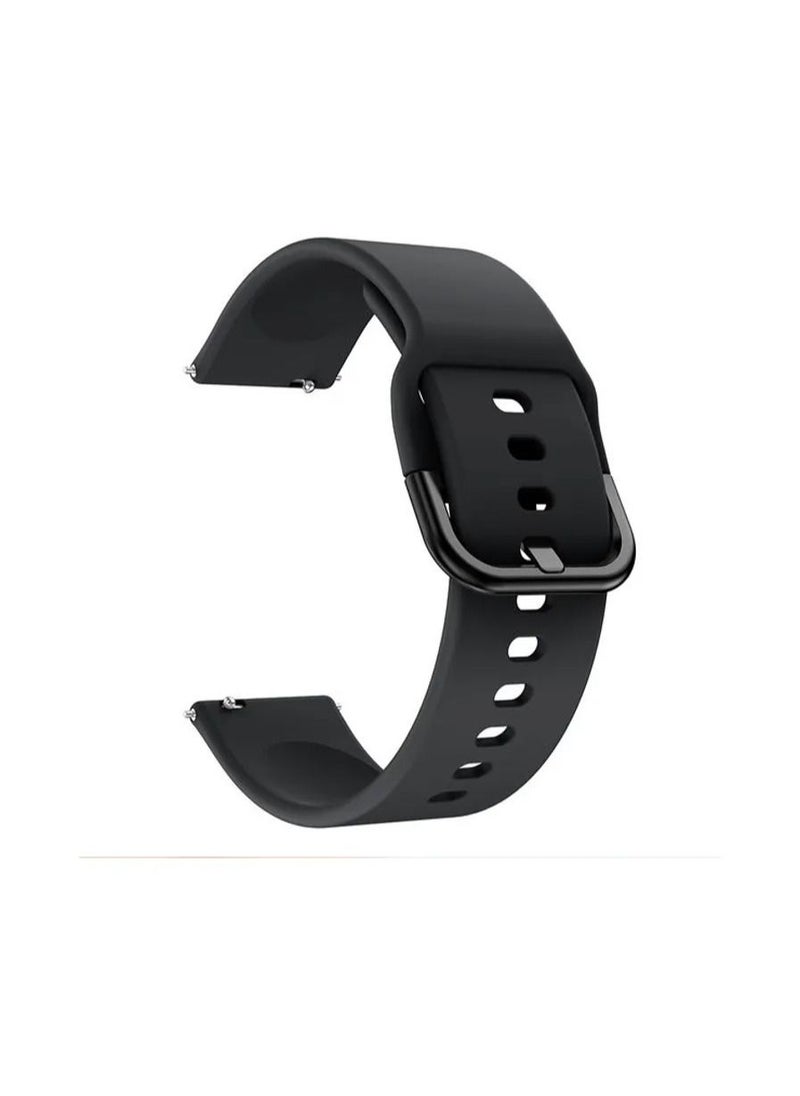 Silicone Strap 20mm Band Compatible with Samsung Galaxy Watch 7 / Watch 6 / Watch 5 / Watch 4 / Active 2 Black