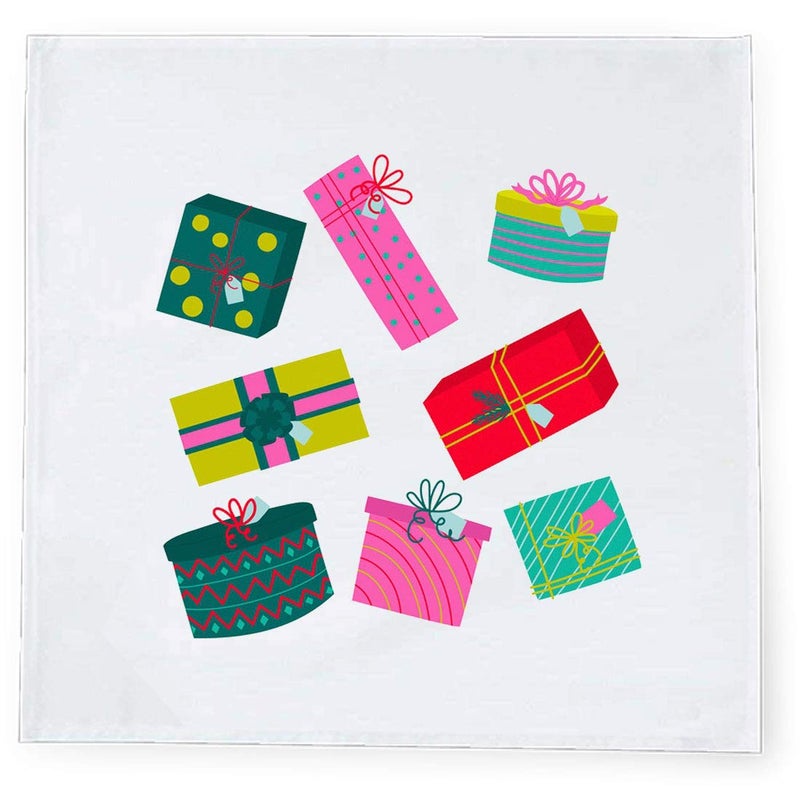 Khakee 6 Pcs Christmas Theme Tafta Silk Table Napkins 10x 10 for Xmas Decoration Christmas OrnamentsChristmas Gift npxmas212P - Image 2