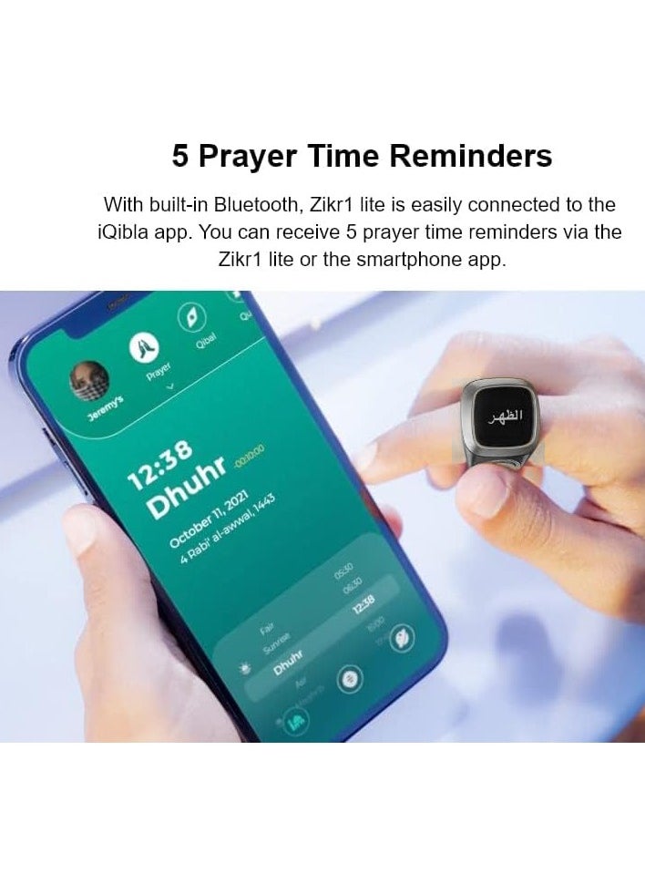 iQIBLA - iQIBLA Smart Tasbih Zikr Ring, Muslim 5 Daily Prayer times Notifications reminder with OLED display, Tasbih Counter that links for iQibla app, Waterproof, Size 20mm - Brown/Gold - Image 1