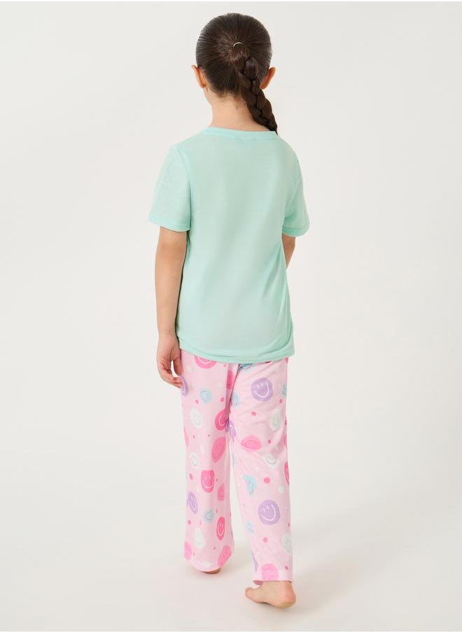 Styli Styli Printed Short Sleeve T-Shirt and Pyjama Set  - Image 5